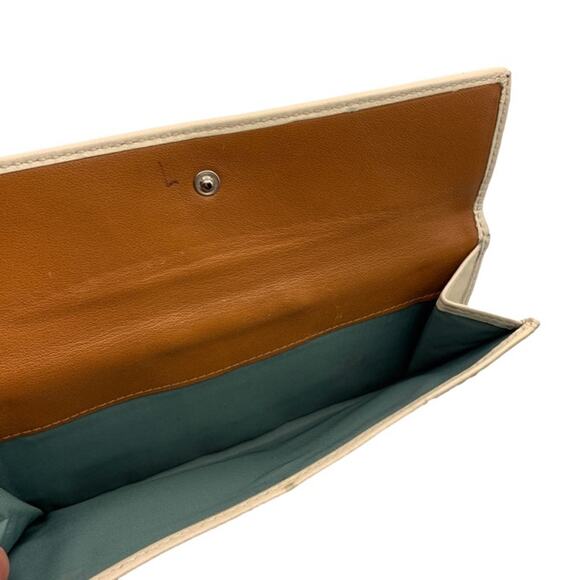 y2k COACH White Brown Turnlock Wallet - Picture 9 of 11